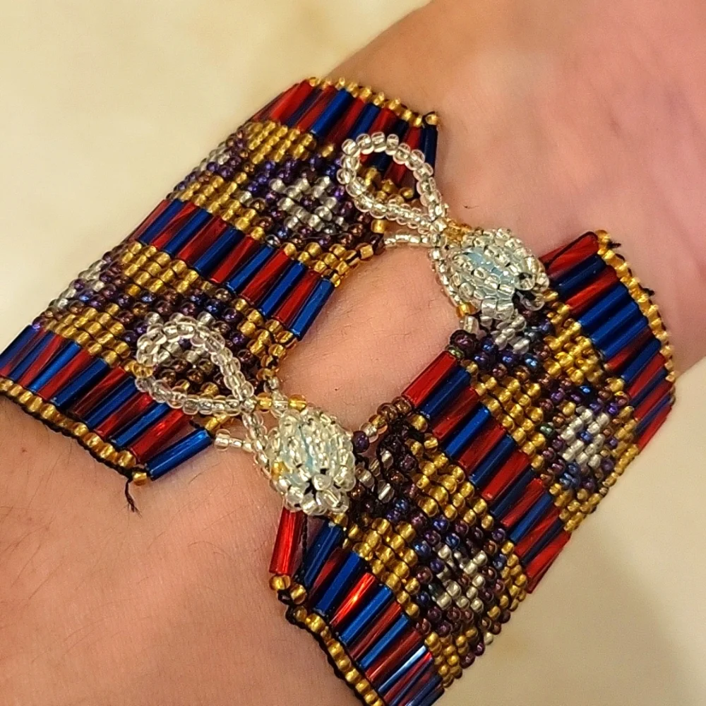 Gorgeous Hand-Beaded Cuff Bracelet - Picture 7 of 10
